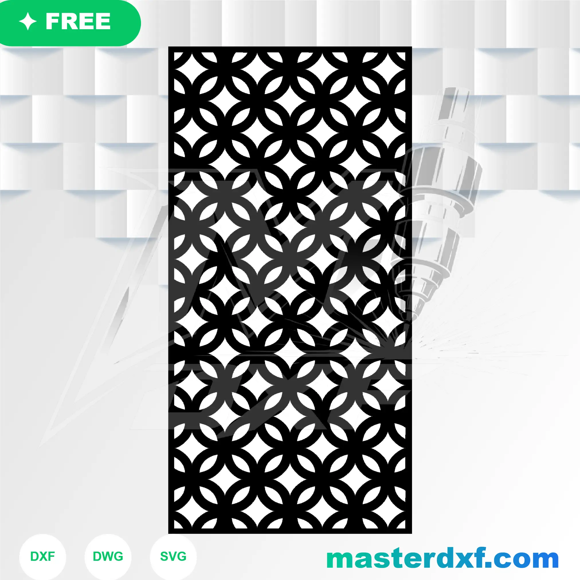 Interlocking Rings DXF – Seamless CNC Pattern DXF File